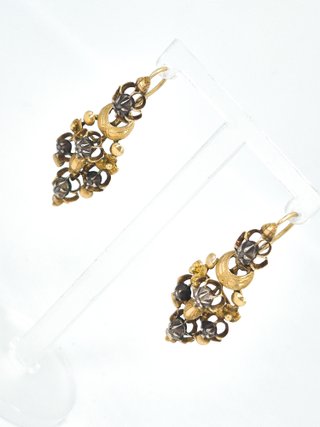 049-04-00210 Pendientes Oro 14k con Diamantes