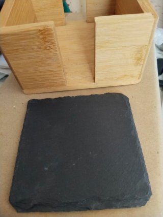 Set 8 posavasos pizarra con estuche