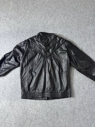 Leather Bomber Jacket Vintage Y2K Cropped 80’s