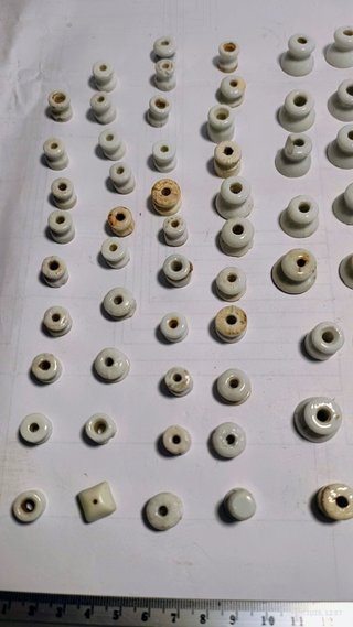 Lote aisladores porcelana eléctricos antiguos