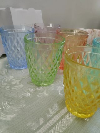 Set 6 Bicchieri Vetro Colorati