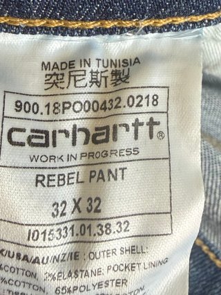 Carhartt WIP Rebel Pant Jeans Uomo W32 L32 Blu