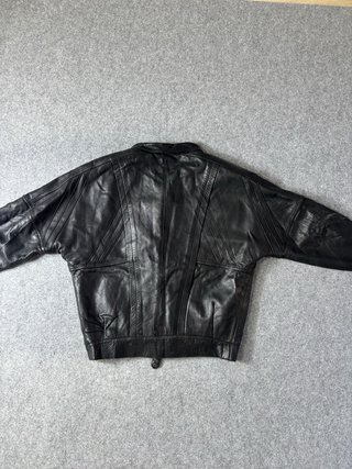 Leather Bomber Jacket Vintage Y2K Cropped 80’s
