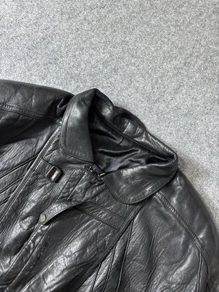Leather Bomber Jacket Vintage Y2K Cropped 80’s