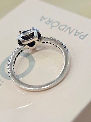 Anillo Pandora Corazón Negro Talla 50 + Caja