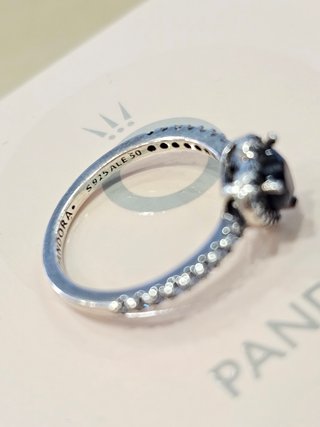 Anillo Pandora Corazón Negro Talla 50 + Caja