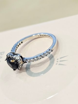 Anillo Pandora Corazón Negro Talla 50 + Caja