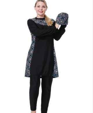 Bañador negro estampado talla 6XL