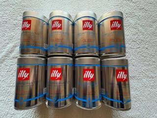 Set 8 scatole metallo Illy Caffè vuote