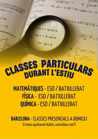 Clases en verano de matemáticas en Barcelona.
