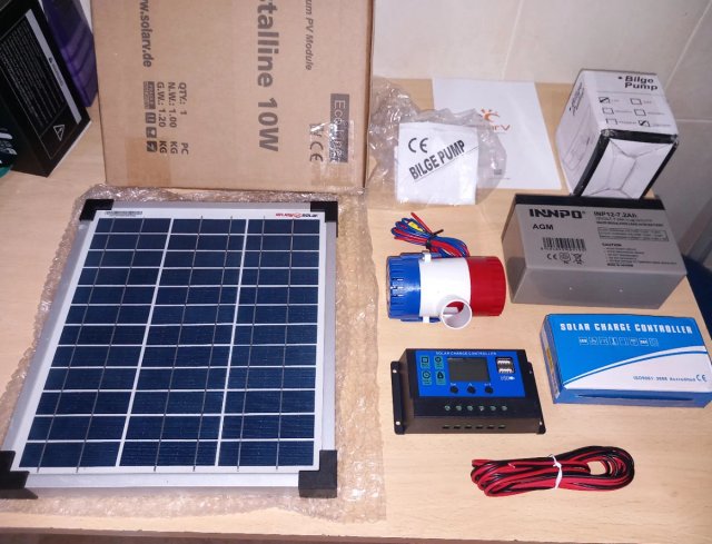 Kit solar 12v, Panel, Bomba, Batería y Controlador