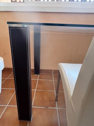 Mesa comedor cristal templado negra