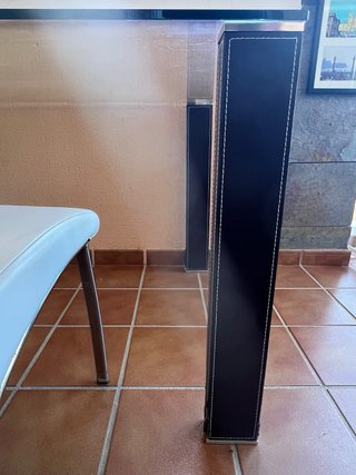 Mesa comedor cristal templado negra