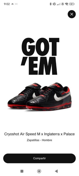 Nike Cryoshot Air Speed M x Inglaterra x Palace
