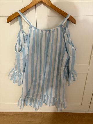 Vestido playero rayas azul y blanco