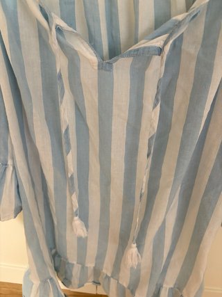 Vestido playero rayas azul y blanco