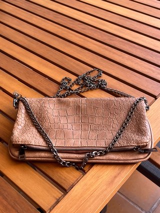 Bolso de mano piel efecto cocodrilo