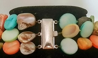 Collana madreperla chiusura argento 925 anni '70