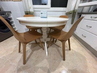 Mesa extensible redonda Ikea blanca