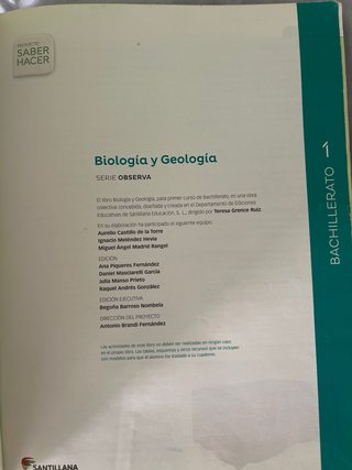 Biología y Geología 1 Bachillerato : Serie Obse...