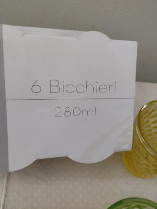 Set 6 Bicchieri Vetro Colorati