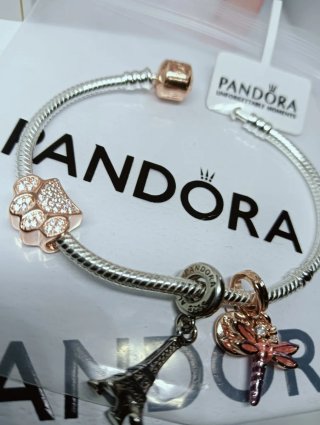 Pulsera Pandora Oro Rosa y Plata