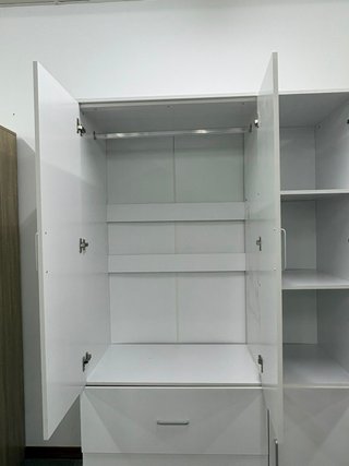 BARATO Armario blanco 3 puertas con espejo