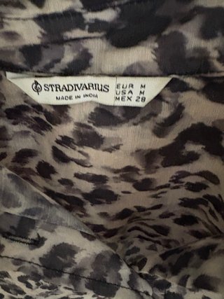 Camisa Mango Estampada Leopardo Talla M
