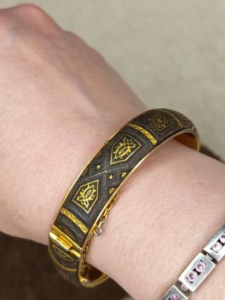 Pulsera Damasquinada Toledo Negra y Dorada