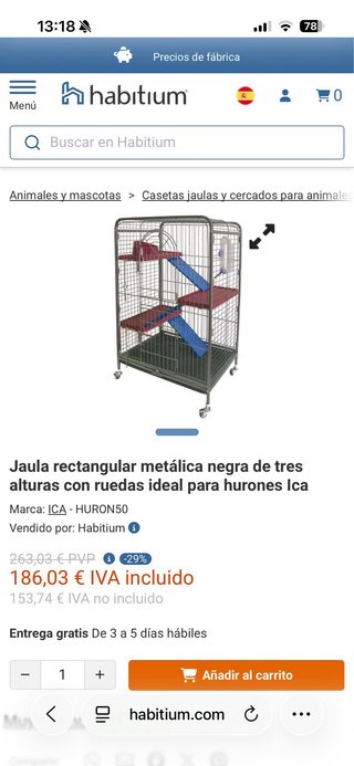 Jaula ICA50 para hurones y otros animales
