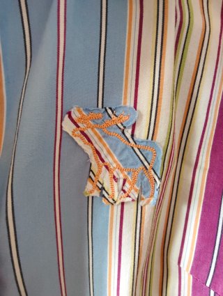 Camisa T. M Rayas Azul y Rosa