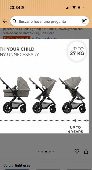 Capazo/Silla de paseo Kinderkraft Moov 2 Air