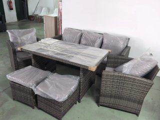 Conjunto Ratán Mesa y Sillones Exterior