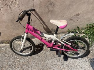 Bici niña 3-6 años rosa y blanca