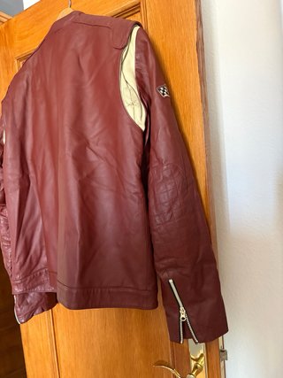 Chaqueta Cuero Puma Rally Moto Vintage Marrón