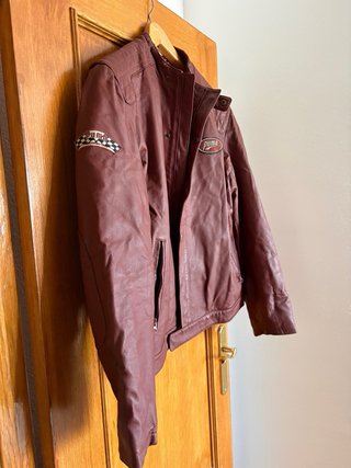 Chaqueta Cuero Puma Rally Moto Vintage Marrón