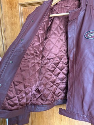 Chaqueta Cuero Puma Rally Moto Vintage Marrón