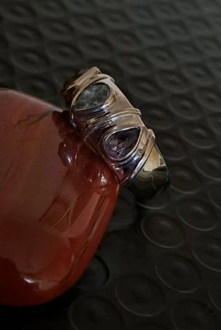 Anello donna argento 3 quarzi tg 18