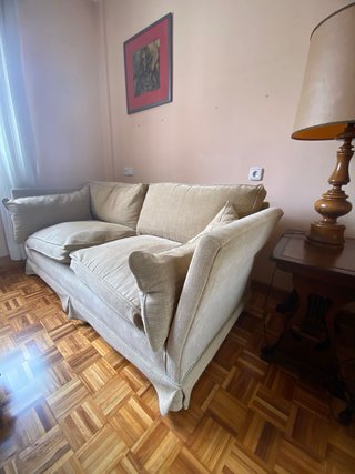 Sofá 2-3 plazas beige tela