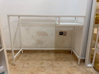 Escritorio/mesa cristal y metal blanco