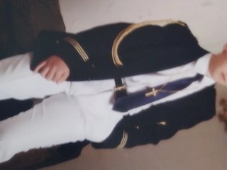 Traje de comunión niño azul con detalles dorados