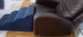Escalera para perros/rampa de cama azul