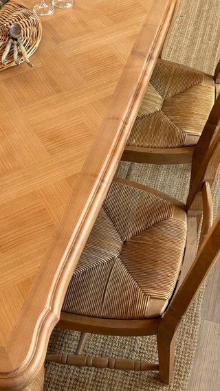 Antigua mesa extensible, decapada / madera lavada