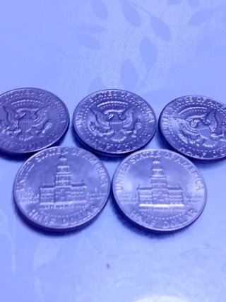 Lote 5 Monedas Americanas Kennedy