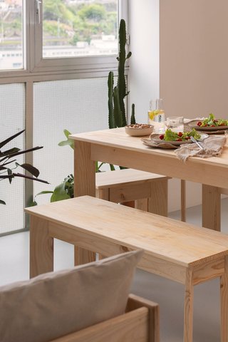 BATU Mesa y silla comedor LUFE madera