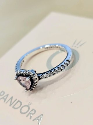 Anillo Pandora Corazón Rosa Talla 54+caja
