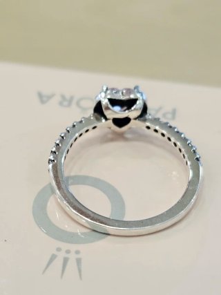 Anillo Pandora Corazón Rosa Talla 54+caja
