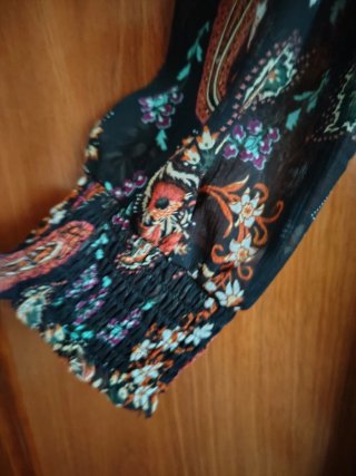 Vestido largo estampado paisley