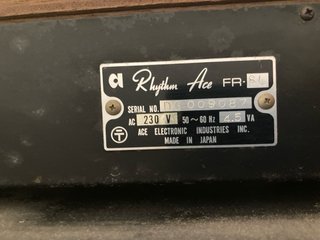 Órgano Hammond T-222S Caja Ritmos Ace Tone RA F8 L