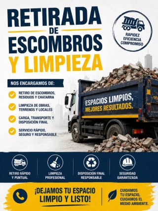 Retirada de escombros y limpieza en general